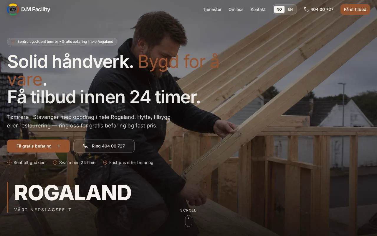 Forhåndsvisning av nettsiden Bygg Facility Hub