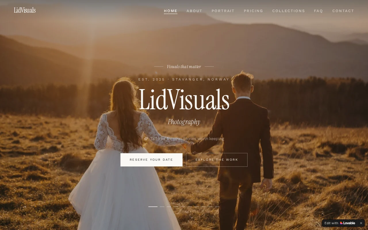 LidVisuals — forsiden til det publiserte prosjektet